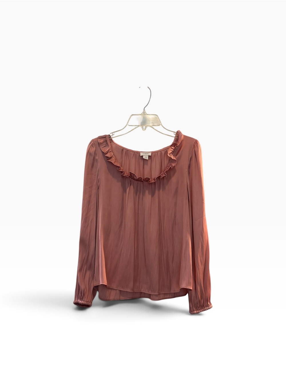 J. Crew Ruffle Scoop-Neck Blouse - Dusty Rose